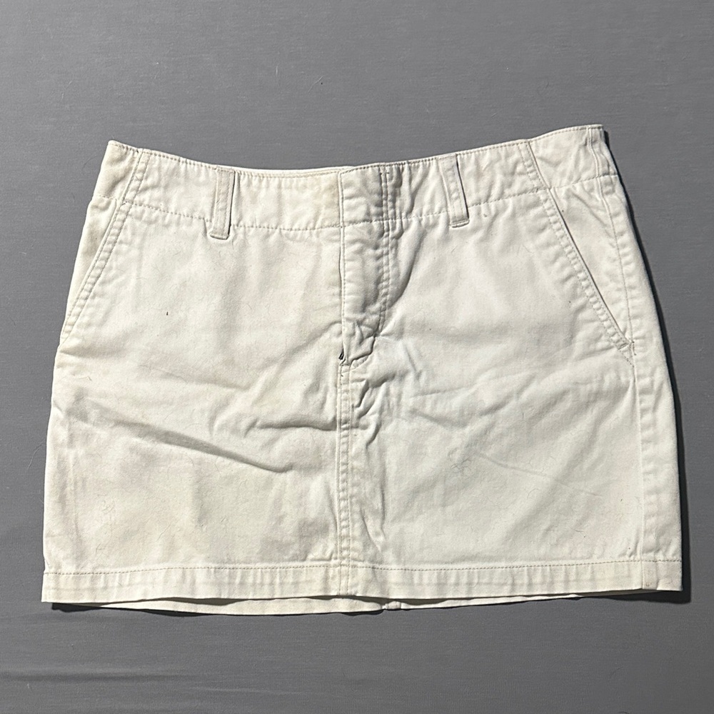 Express Chino Stretch Skirt in Cream